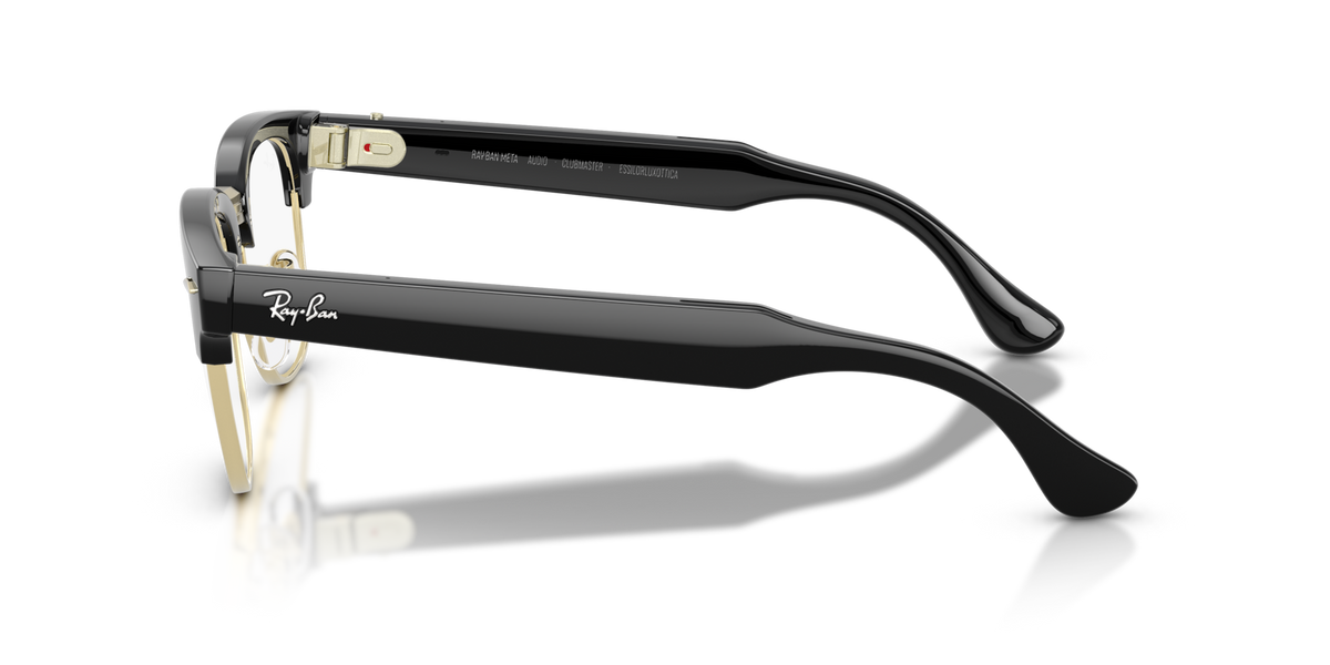 Ray-Ban Meta Audio Clubmaster - Brillant Noir / Transparent/Vert Graphite
