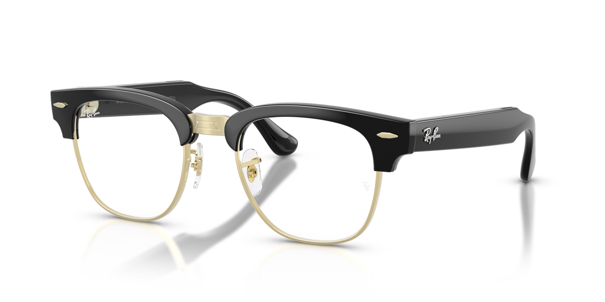 Ray-Ban Meta Audio Clubmaster - Brillant Noir / Transparent/Vert Graphite