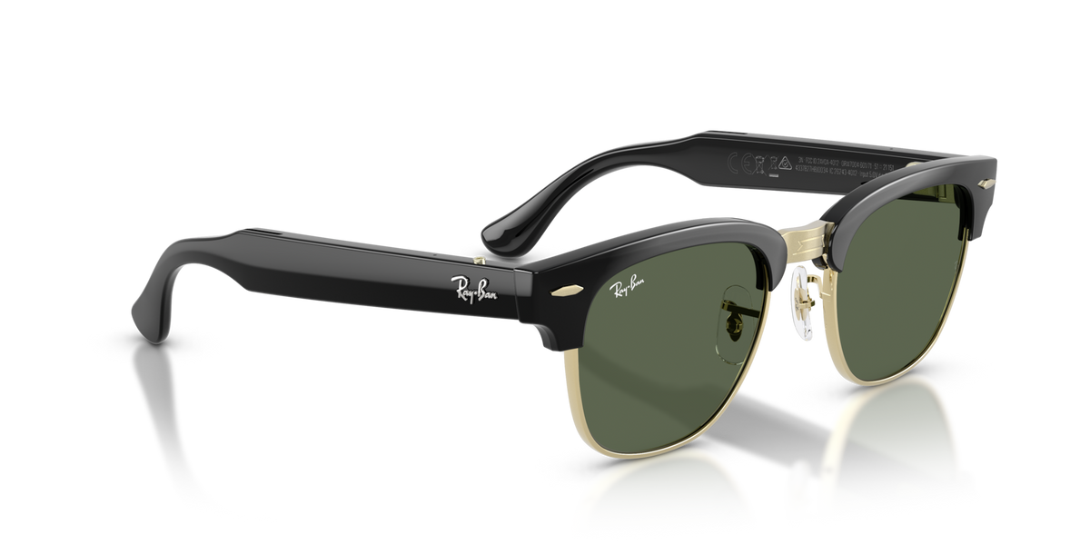 Ray-Ban Meta Audio Clubmaster - Brillant Noir / Vert G15