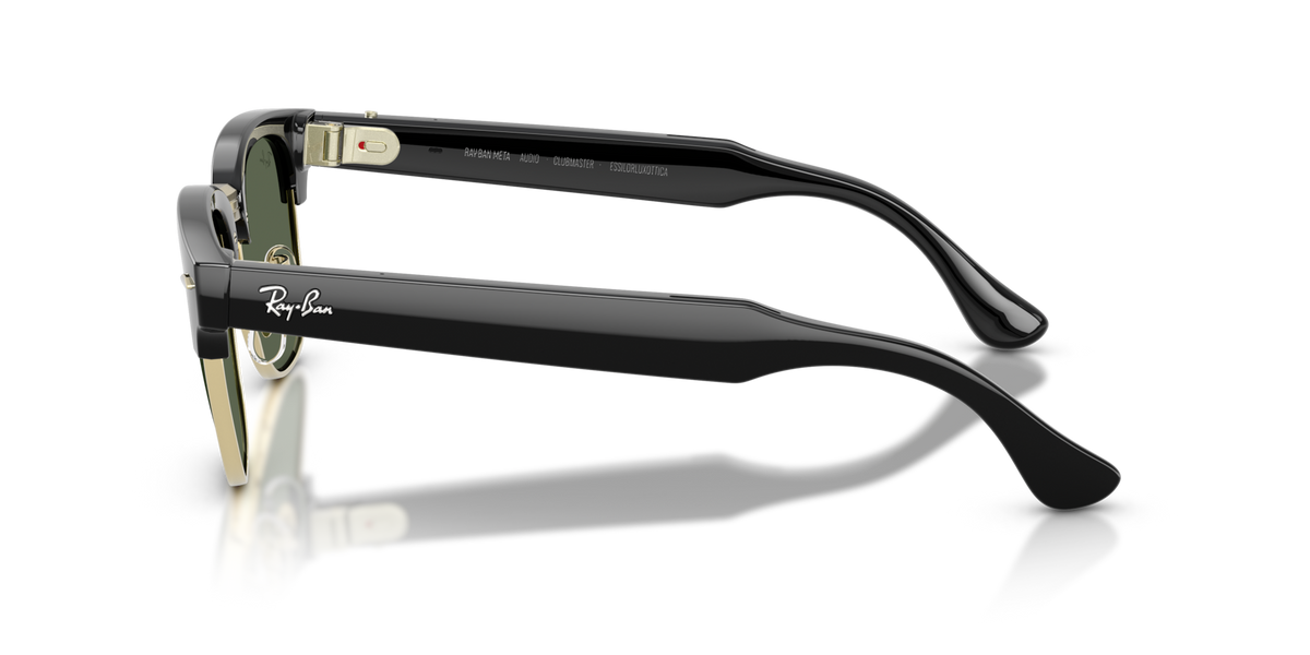 Ray-Ban Meta Audio Clubmaster - Brillant Noir / Vert G15