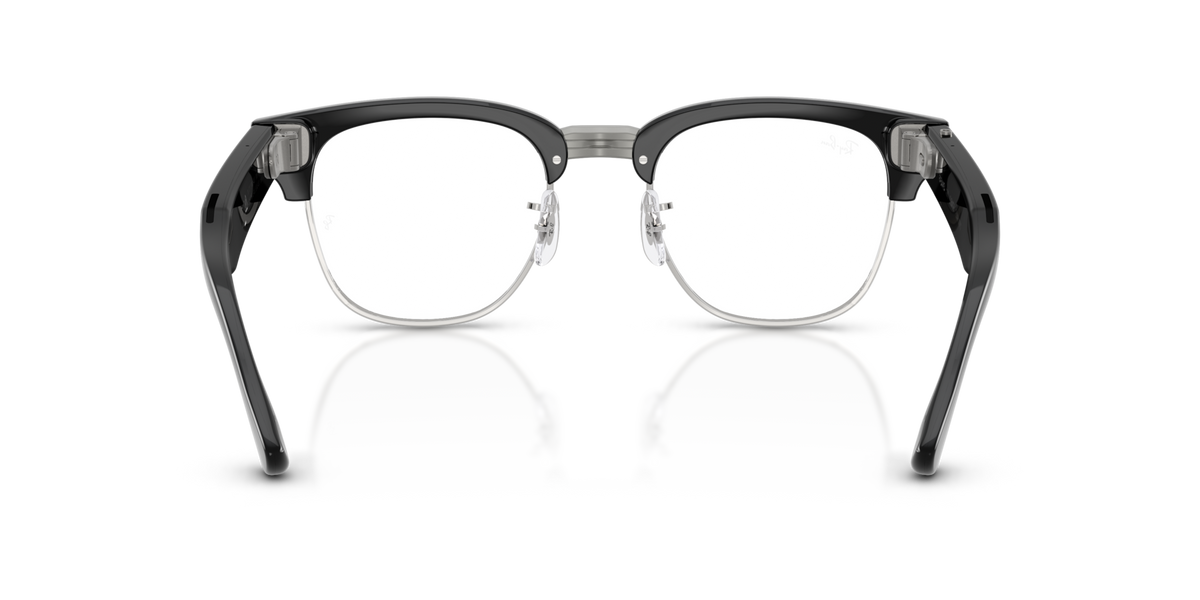 Ray-Ban Meta Audio Clubmaster - Brillant Noir / Filtre lumière bleu-violet transparent