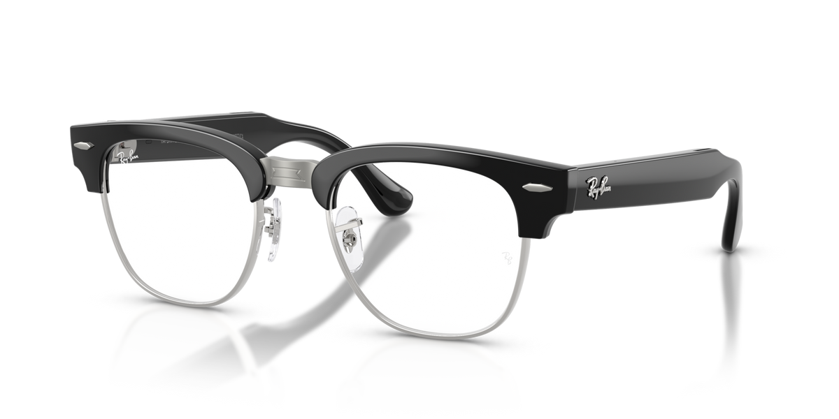 Ray-Ban Meta Audio Clubmaster - Brillant Noir / Filtre lumière bleu-violet transparent