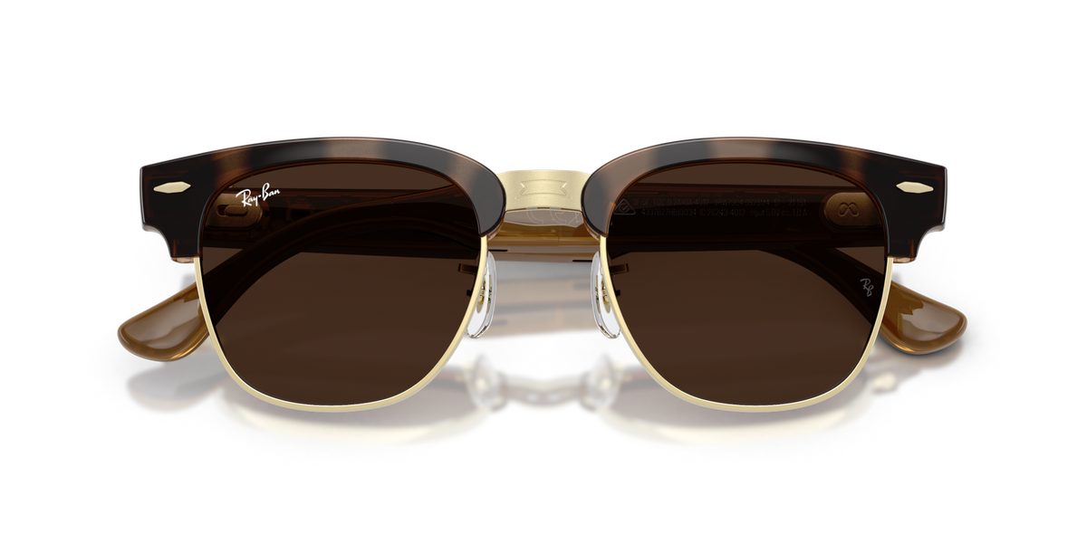 Ray-Ban Meta Audio Clubmaster - Brillant Havana / Incolore/Marron