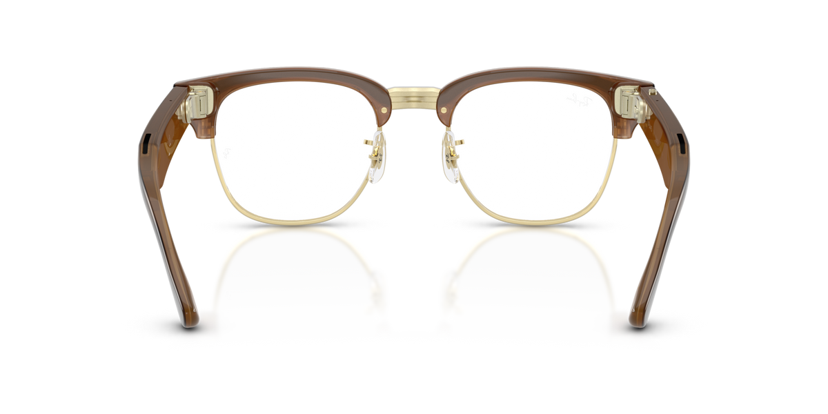 Ray-Ban Meta Audio Clubmaster - Brillant Havana / Incolore/Marron