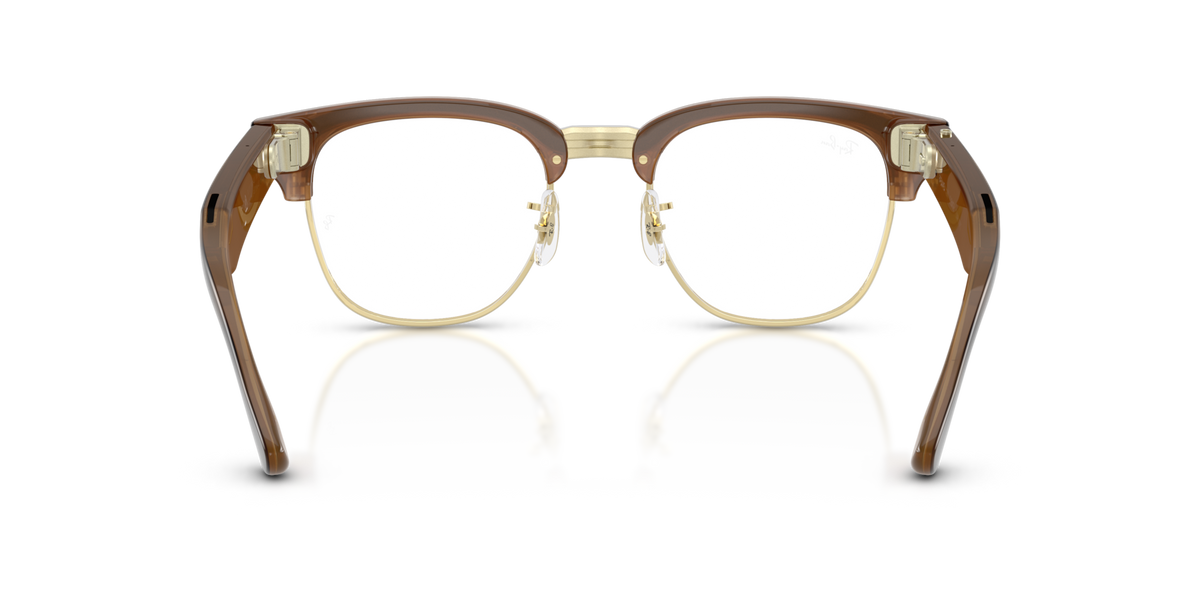 Ray-Ban Meta Audio Clubmaster - Brillant Havana / Filtre lumière bleu-violet transparent