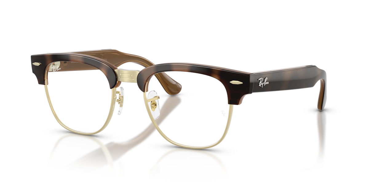 Ray-Ban Meta Audio Clubmaster - Brillant Havana / Filtre lumière bleu-violet transparent