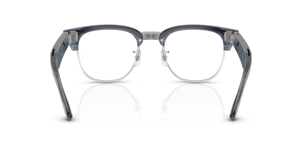 Ray-Ban Meta Audio Clubmaster - Brillant Bleu ciel transparent / Incolore/Saphir