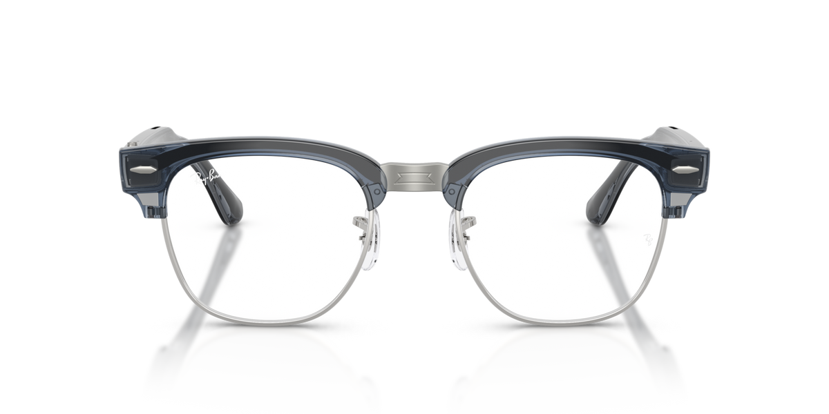Ray-Ban Meta Audio Clubmaster - Brillant Bleu ciel transparent / Incolore/Saphir