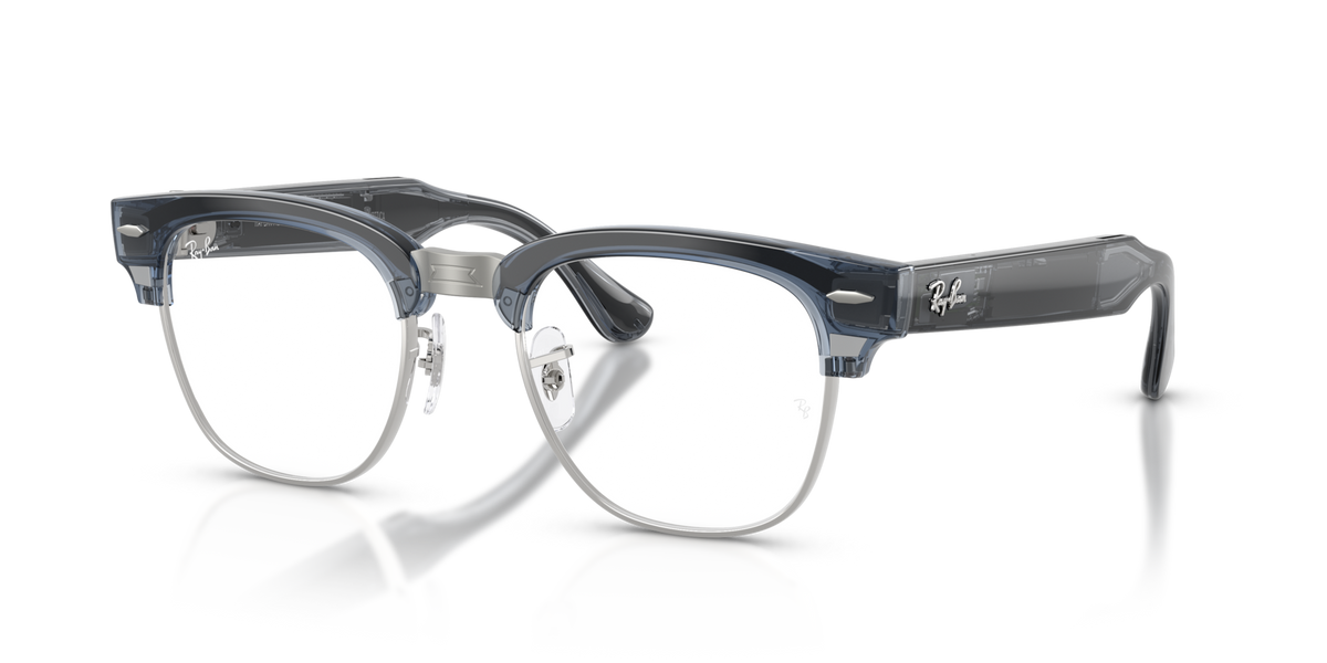 Ray-Ban Meta Audio Clubmaster - Brillant Bleu ciel transparent / Incolore/Saphir