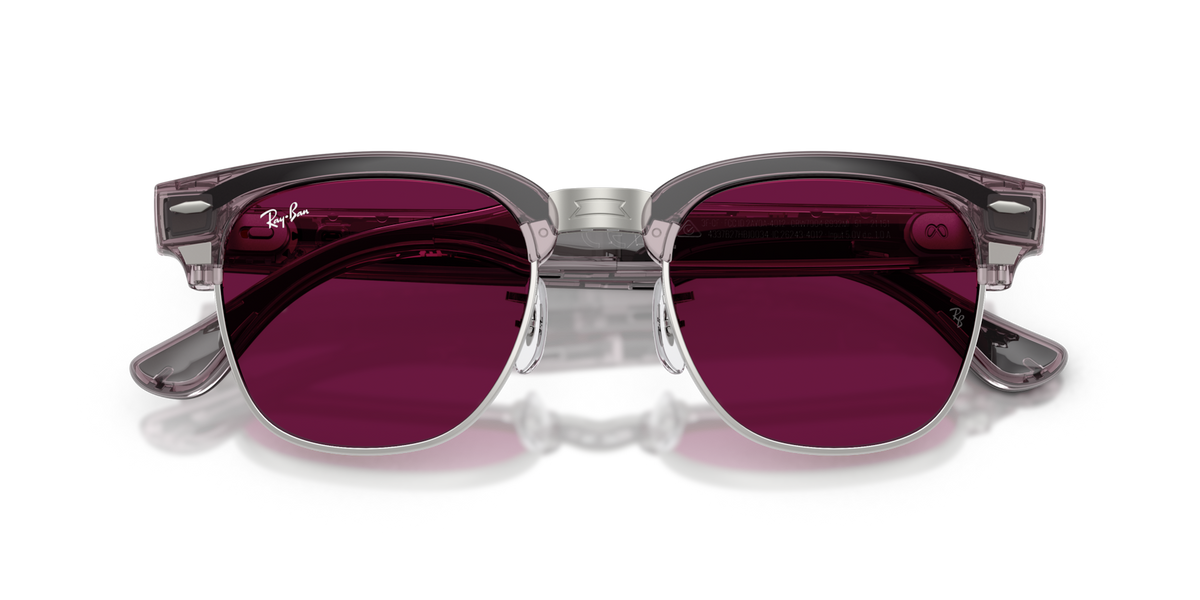 Ray-Ban Meta Audio Clubmaster - Brillant Orchidée transparent / Transparent/Ruby