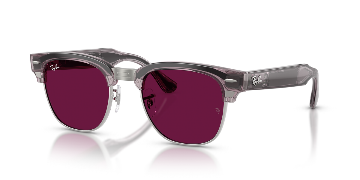 Ray-Ban Meta Audio Clubmaster - Brillant Orchidée transparent / Transparent/Ruby