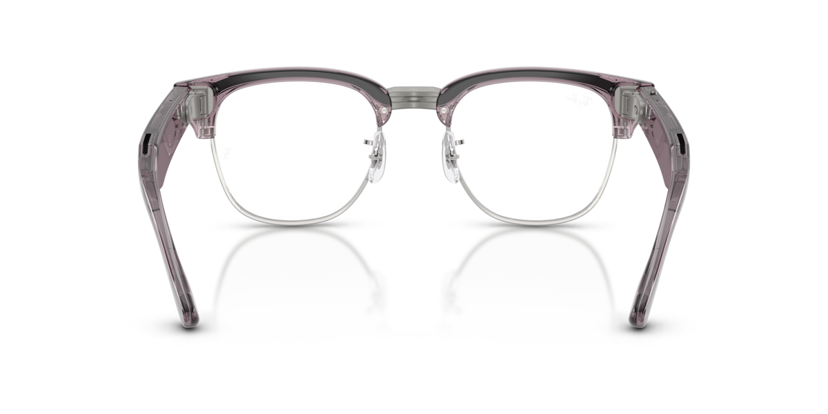 Ray-Ban Meta Audio Clubmaster - Brillant Orchidée transparent / Transparent/Ruby