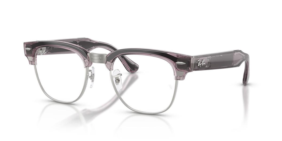 Ray-Ban Meta Audio Clubmaster - Brillant Orchidée transparent / Transparent/Ruby