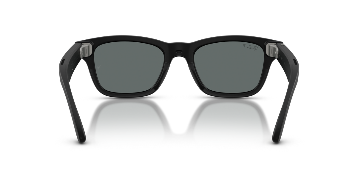 Ray-Ban Meta Audio Burbank - Mat Noir uni / Gris foncé Polarisé