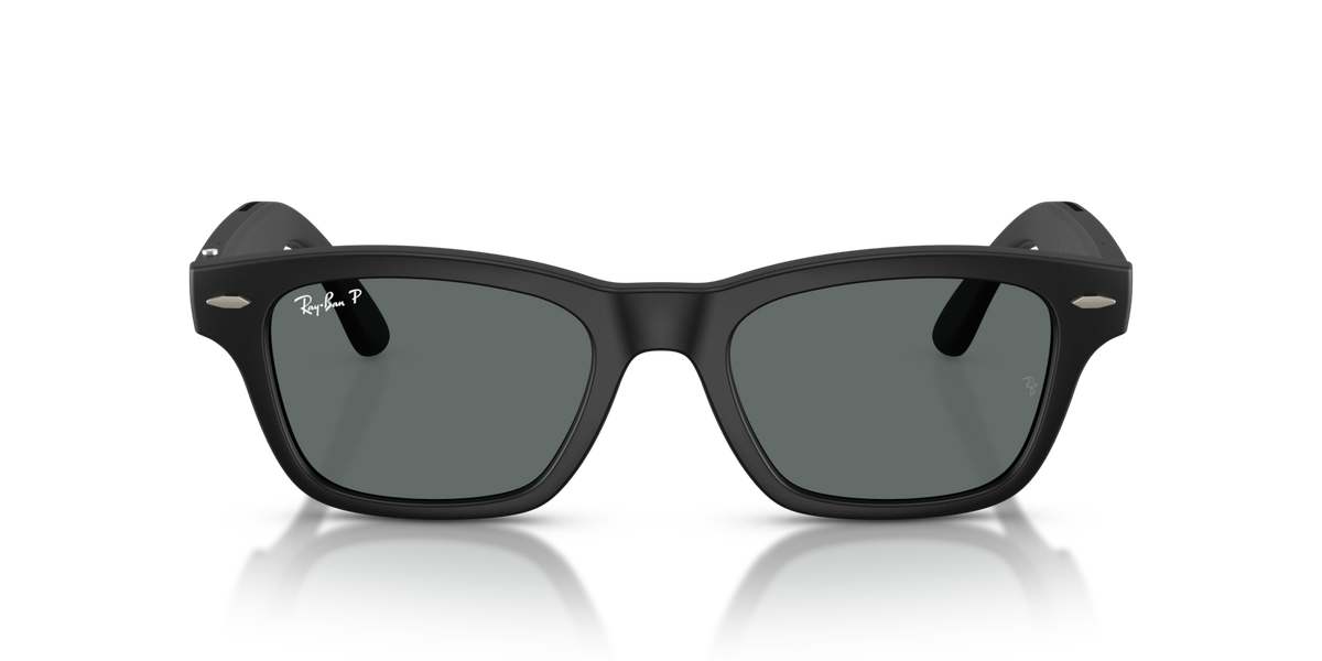 Ray-Ban Meta Audio Burbank - Mat Noir uni / Gris foncé Polarisé