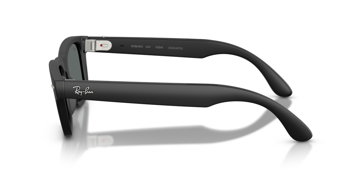 Ray-Ban Meta Audio Burbank - Mat Noir uni / Gris foncé Polarisé