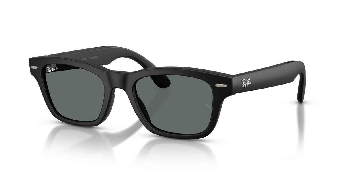 Ray-Ban Meta Audio Burbank - Mat Noir uni / Gris foncé Polarisé
