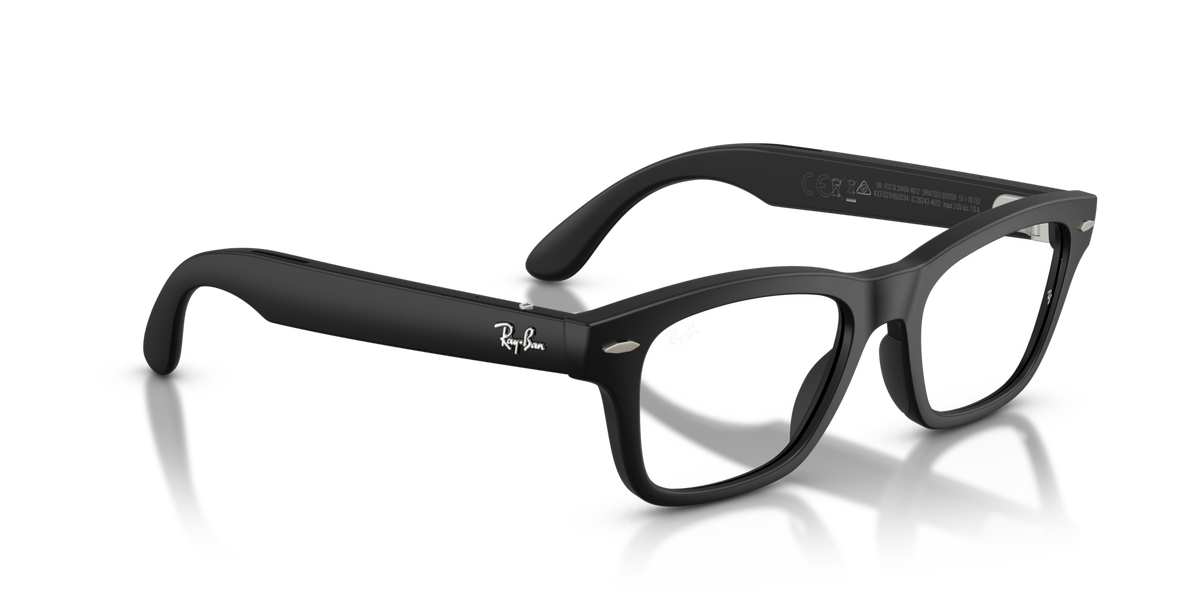 Ray-Ban Meta Audio Burbank - Mat Noir uni / Filtre lumière bleu-violet transparent