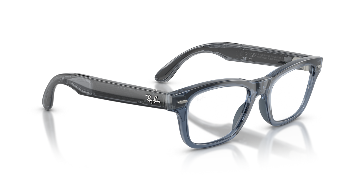 Ray-Ban Meta Audio Burbank - Brillant Transparent Bleu / Incolore/Saphir