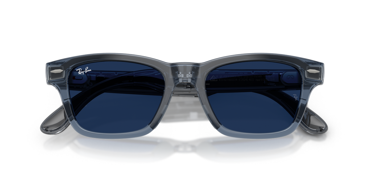 Ray-Ban Meta Audio Burbank - Brillant Transparent Bleu / Incolore/Saphir