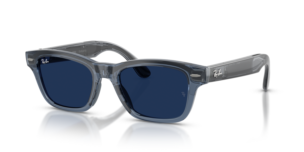 Ray-Ban Meta Audio Burbank - Brillant Transparent Bleu / Incolore/Saphir