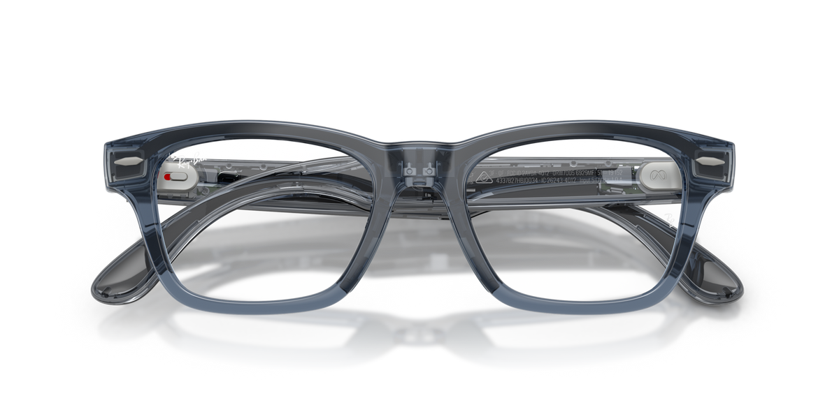 Ray-Ban Meta Audio Burbank - Brillant Transparent Bleu / Incolore/Saphir