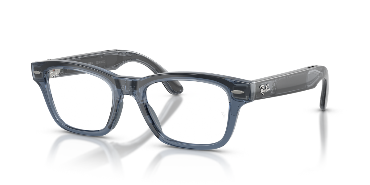 Ray-Ban Meta Audio Burbank - Brillant Transparent Bleu / Incolore/Saphir