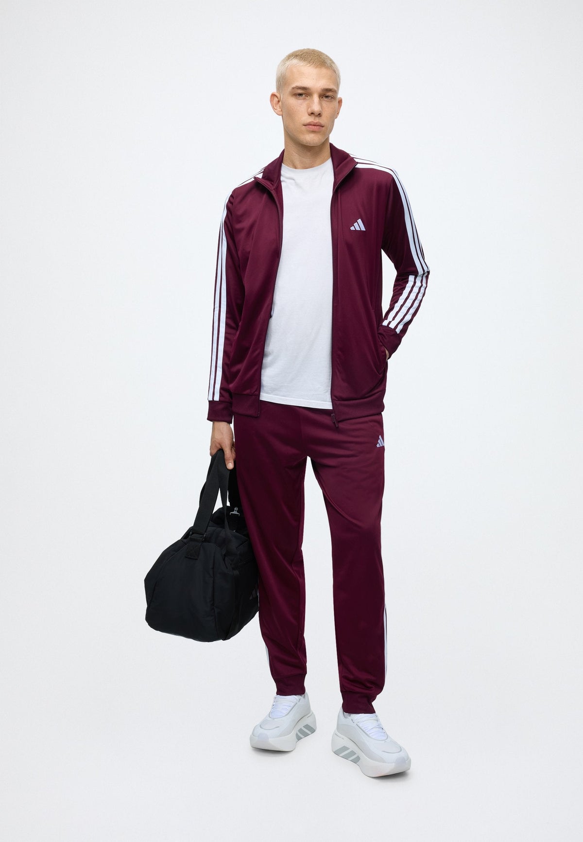 adidas Sportswear Dayready Tracksuit – Survêtement Homme – team maroon/white/rouge foncé