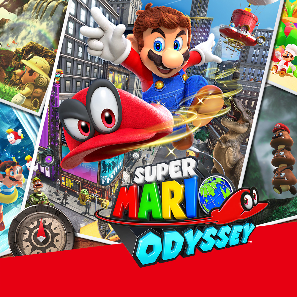 Nintendo Switch (rouge) + Super Mario Odyssey + autocollants Super Mario Bros. - Le film