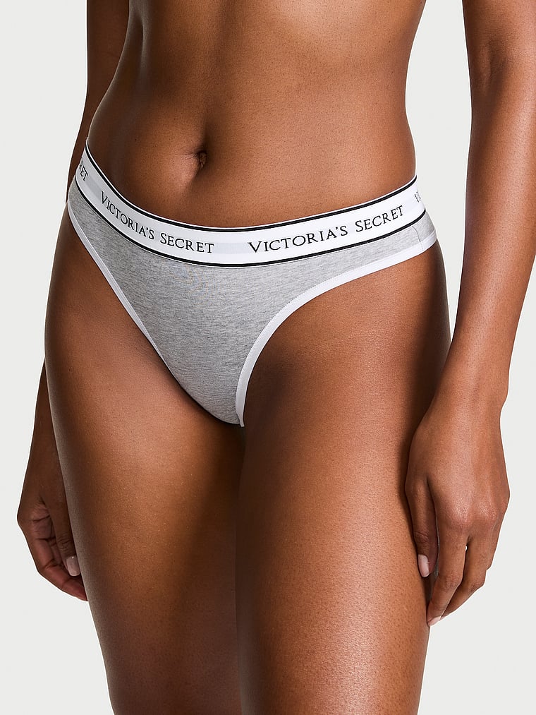 Logo Cotton Thong Panty
