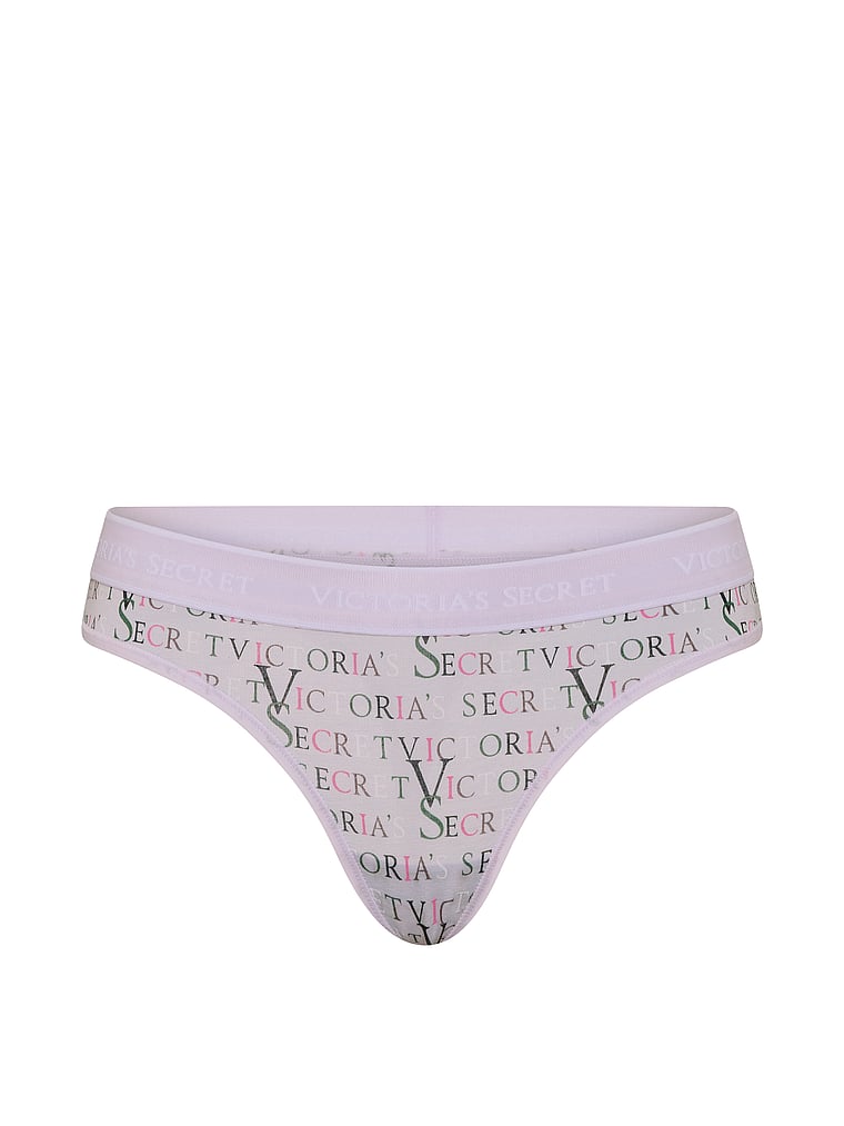 Logo Cotton Thong Panty - Purple Whisper Logos