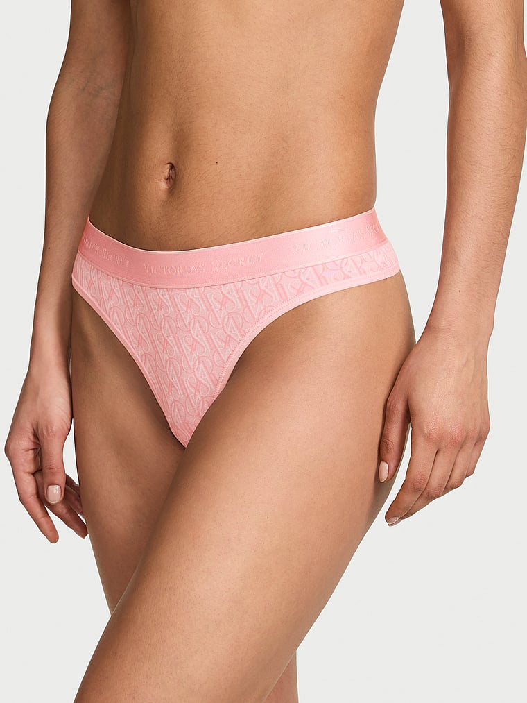 Logo Cotton Thong Panty - Pretty Blossom Logos