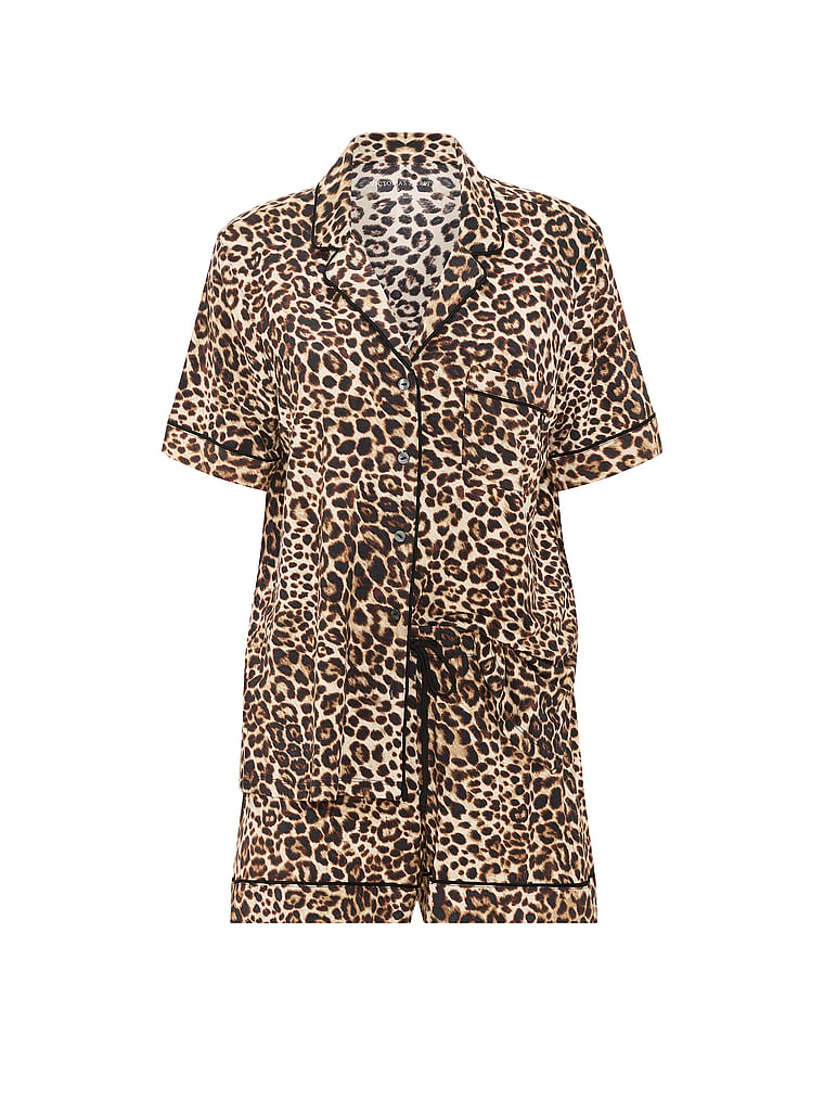 SoSoft™ Modal Short Pajama Set - Canvas/Vintage Tan Leopard