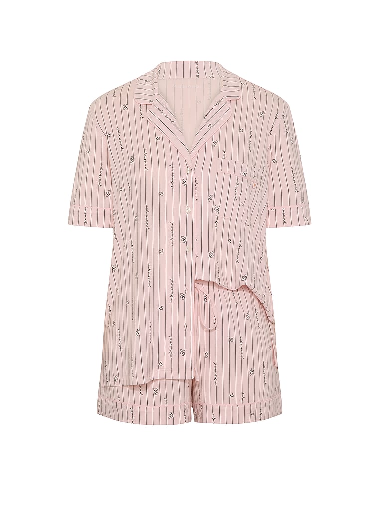 SoSoft™ Modal Short Pajama Set - Angel Pink Heart Stripes