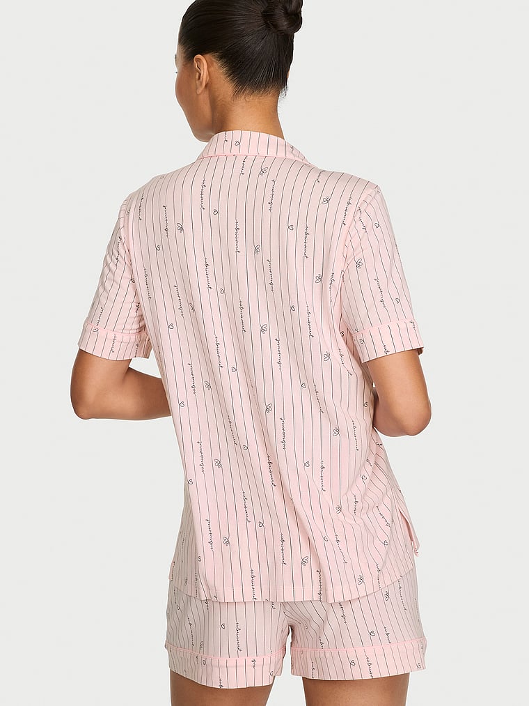 SoSoft™ Modal Short Pajama Set - Angel Pink Heart Stripes