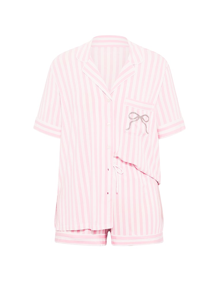 SoSoft™ Modal Short Pajama Set - Iconic Pink Stripes