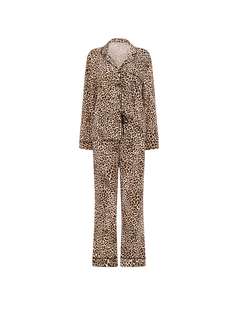 SoSoft™ Modal Long Pajama Set - Canvas/Vintage Tan Leopard