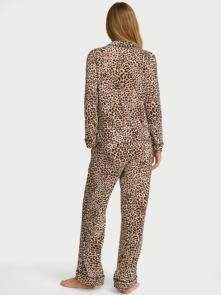 SoSoft™ Modal Long Pajama Set - Canvas/Vintage Tan Leopard