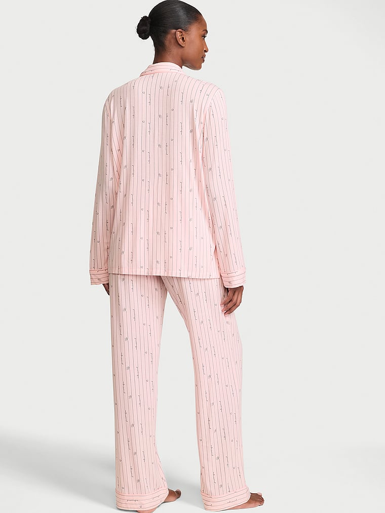 SoSoft™ Modal Long Pajama Set - Angel Pink Logo Script