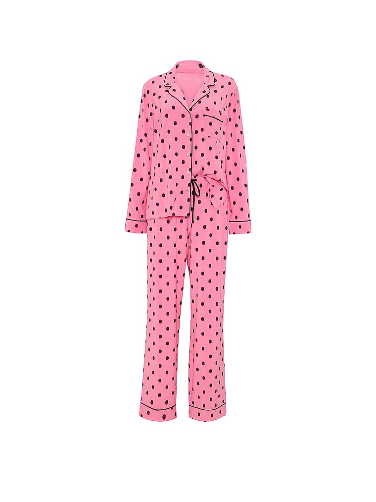SoSoft™ Modal Long Pajama Set - Sexy Little Pink Ikat Dots