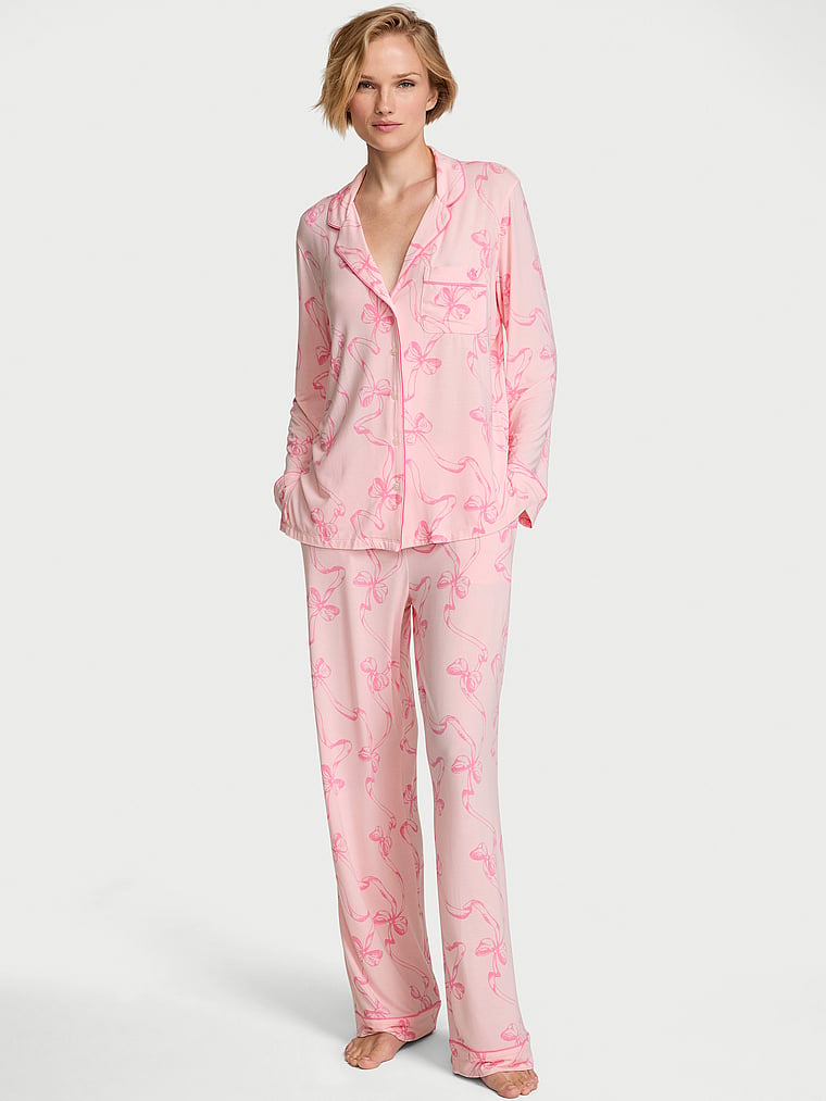SoSoft™ Modal Long Pajama Set - Angel Pink Bows