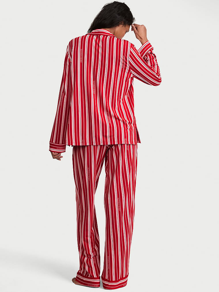 SoSoft™ Modal Long Pajama Set - Lipstick Candy Cane Stripes