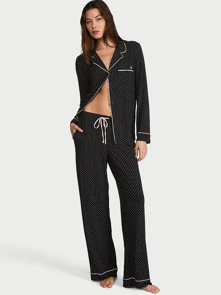 SoSoft™ Modal Long Pajama Set - Black Dots