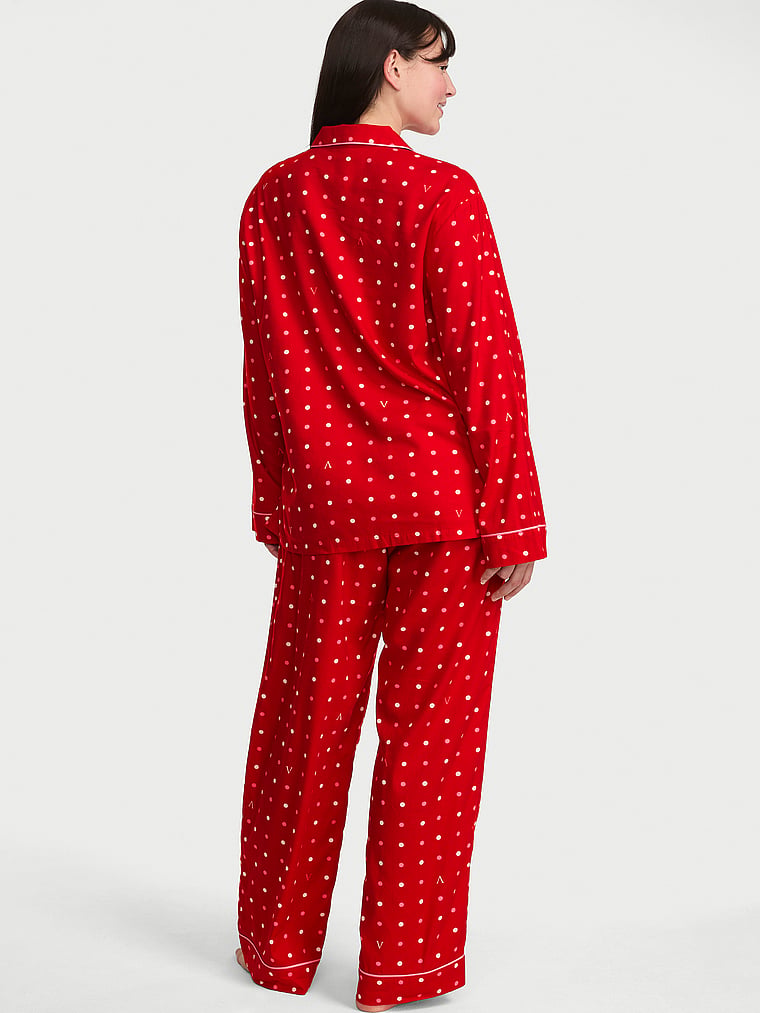 CozyFlannel™ Long Pajama Set - Lipstick Dots