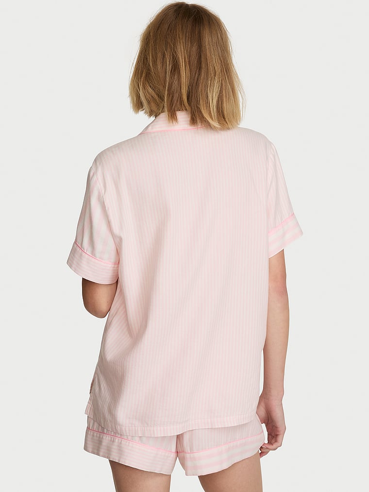 CozyFlannel™ Short Pajama Set - Pink Mixed Heritage Stripes