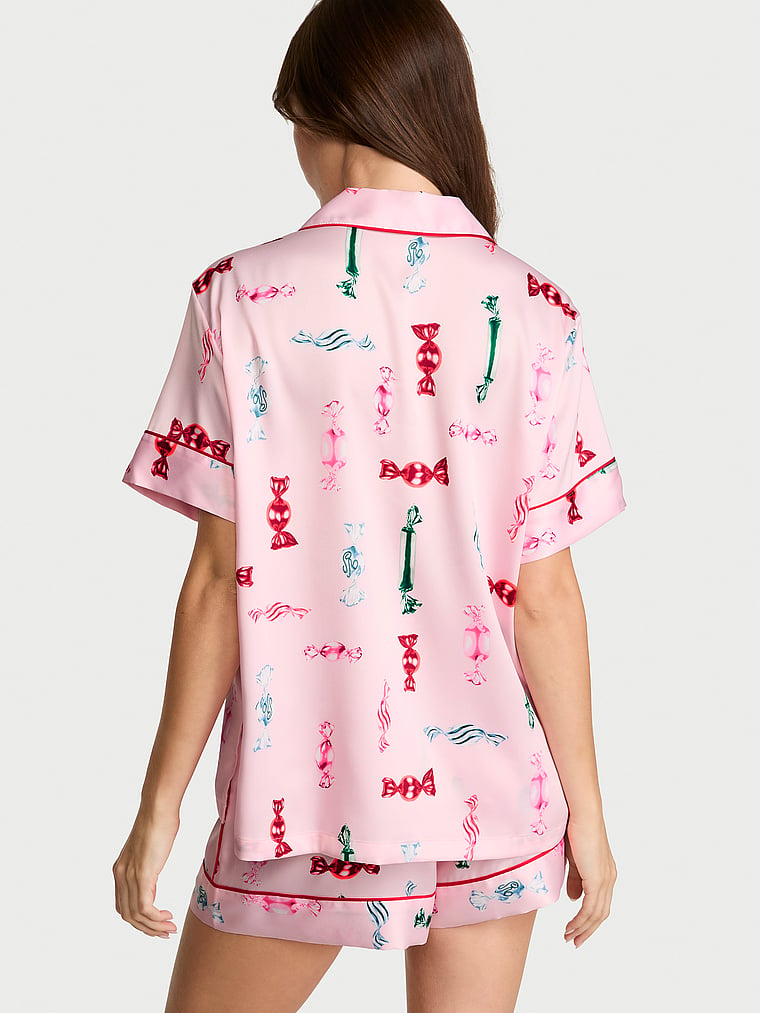 Signature Satin Short Pajama Set - Angel Pink Candies
