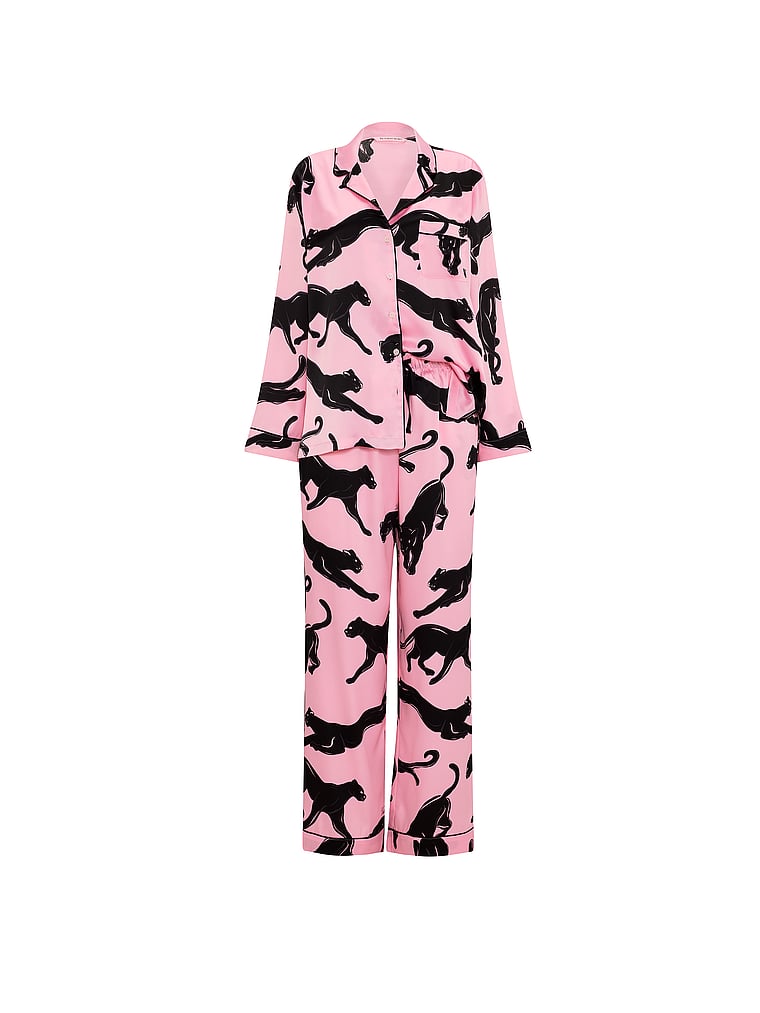 Signature Satin Long Pajama Set - Victoria Pink Panthers