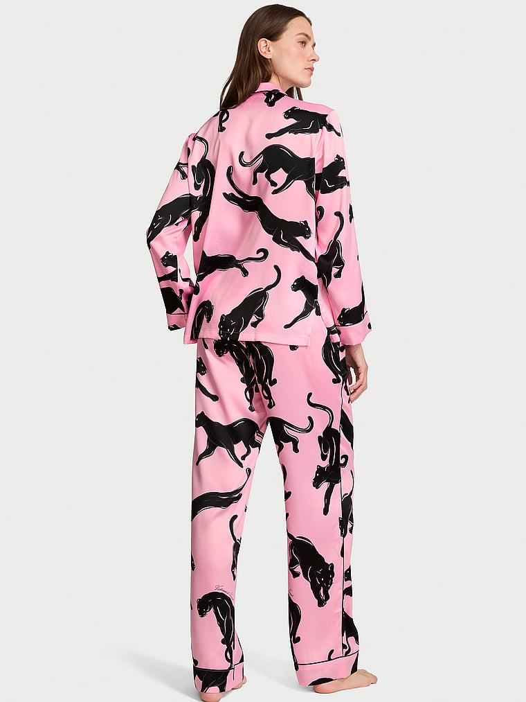 Signature Satin Long Pajama Set - Victoria Pink Panthers