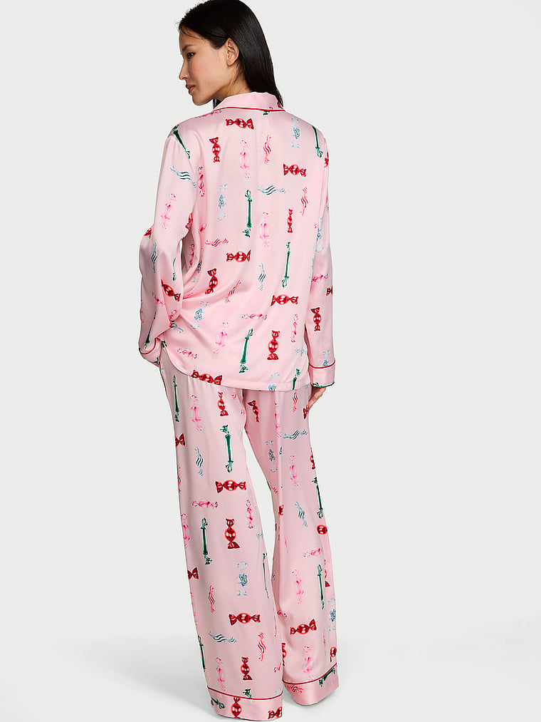 Signature Satin Long Pajama Set - Angel Pink Candies