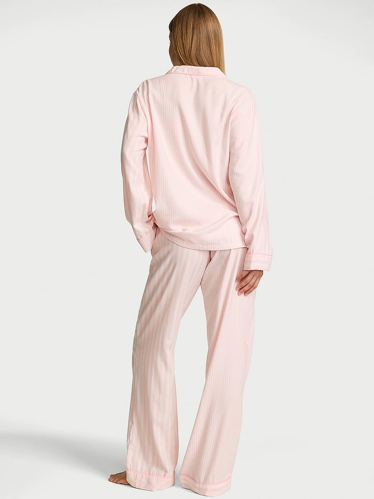 CozyFlannel™ Long Pajama Set - Pink Mixed Heritage Stripes